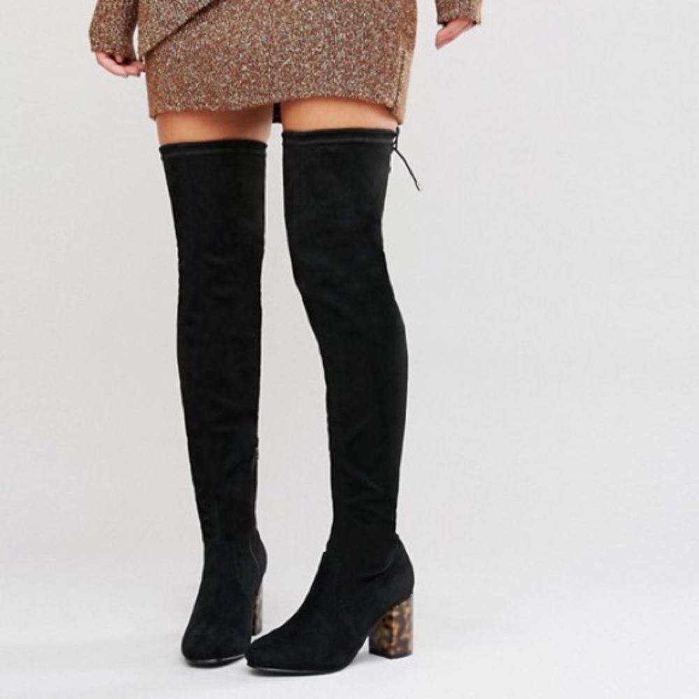 ASOS OTK boot with tortoise heel